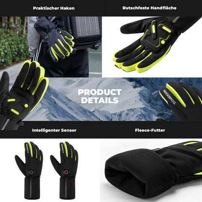 Winter Heated Cycling Gloves Touchscreen Gloves M-2XL ROCKBROS