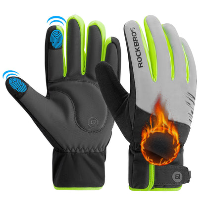 ROCKBROS Winter Fahrradhandschuhe Touchscreen Warm Winddicht