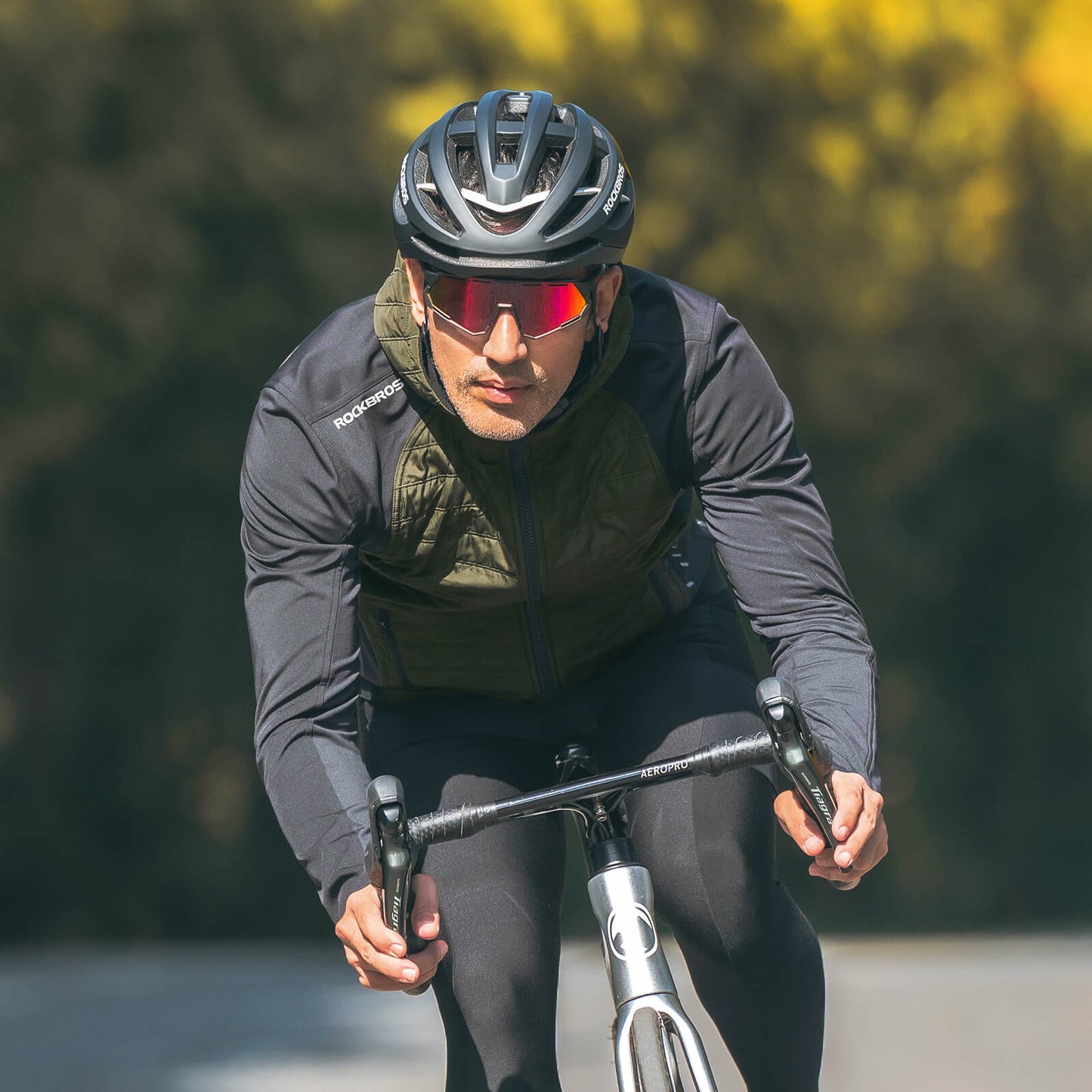 Men's Winter Cycling Jacket, Windproof Thermal Softshell Jacket with Hood, ROCKBROS