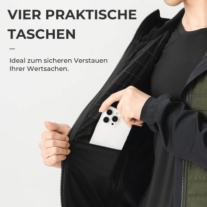 Men's Winter Cycling Jacket, Windproof Thermal Softshell Jacket with Hood, ROCKBROS