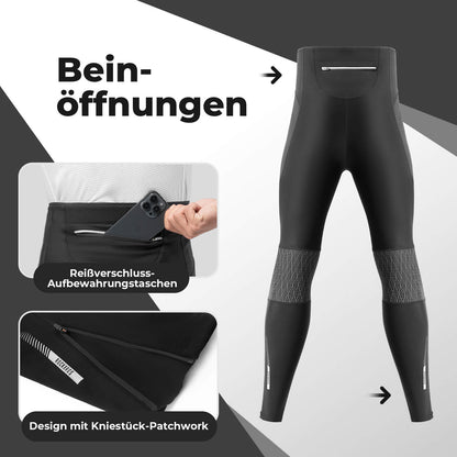 Winter thermal cycling pants, fleece compression leggings, 3 pockets, ROCKBROS