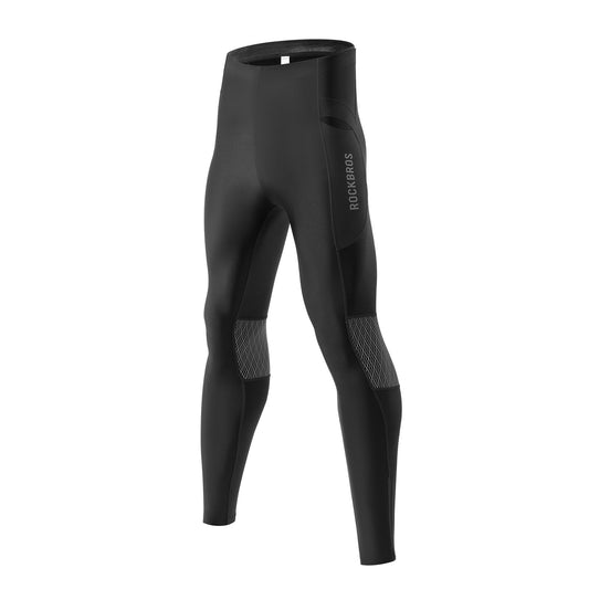 Winter thermal cycling pants, fleece compression leggings, 3 pockets, ROCKBROS