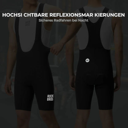 ROCKBROS Radhose Herren Kurz Gepolstert mit TräGer, Fahrradhose Kurz Mit Reflektoren Sommer
