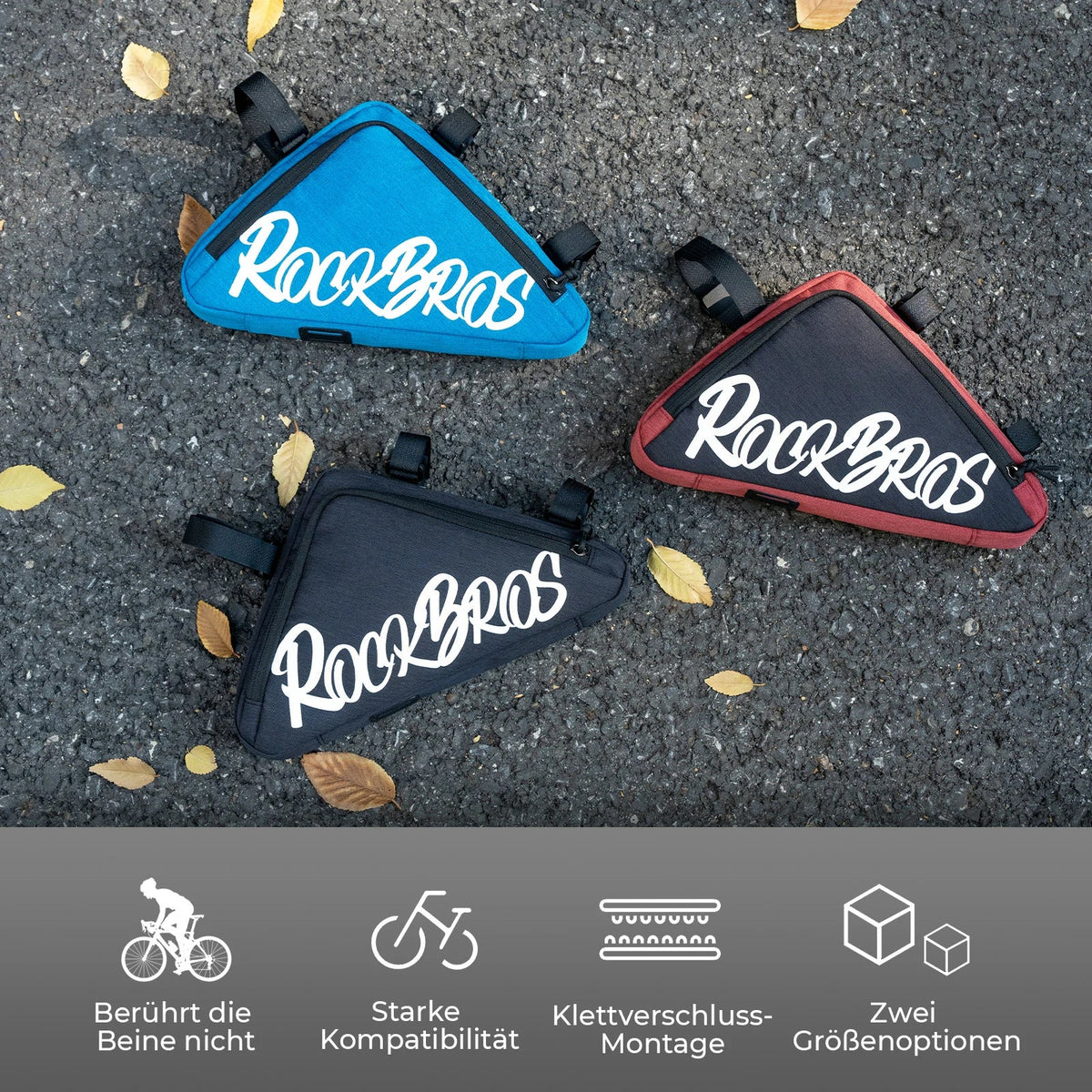 ROCKBROS Rahmentasche Fahrrad Dreieckstasche  0.8L–1.4L