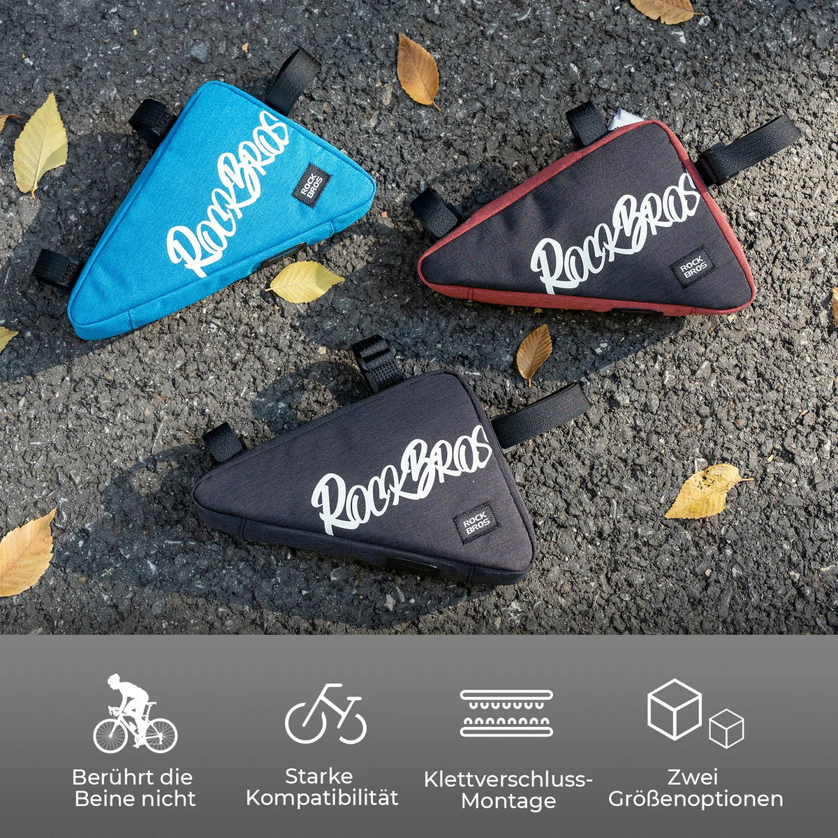 ROCKBROS Rahmentasche Fahrrad Dreieckstasche  0.8L–1.4L