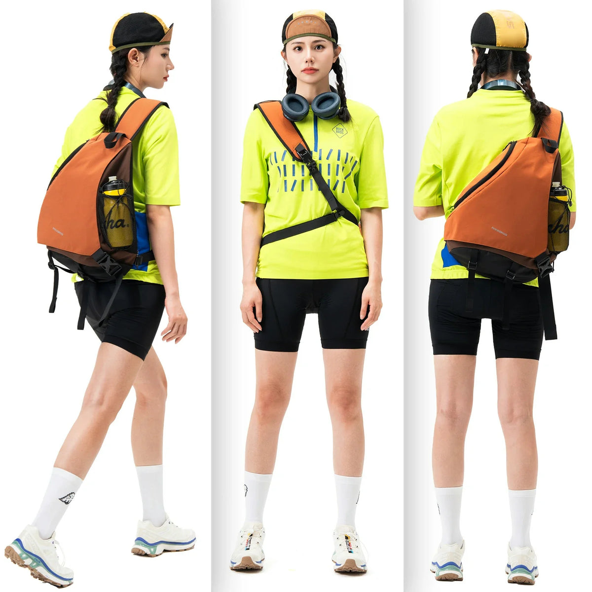 ROCKBROS Sling Bag Groß, Sling Rucksack mit Magnetverschluss, Crossbody-Tasche