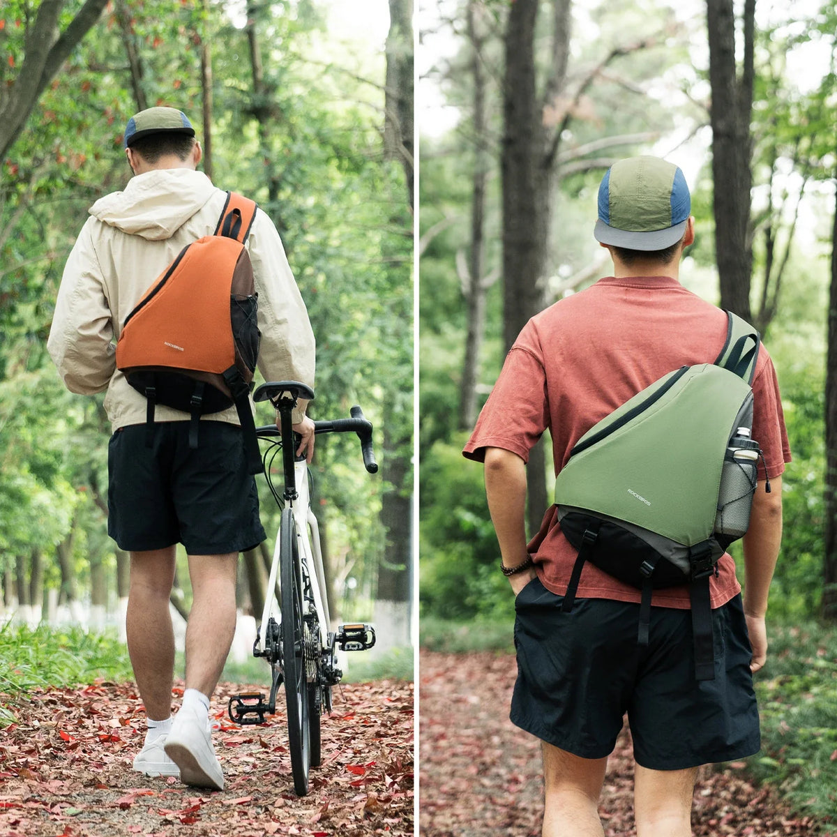 ROCKBROS Sling Bag Groß, Sling Rucksack mit Magnetverschluss, Crossbody-Tasche