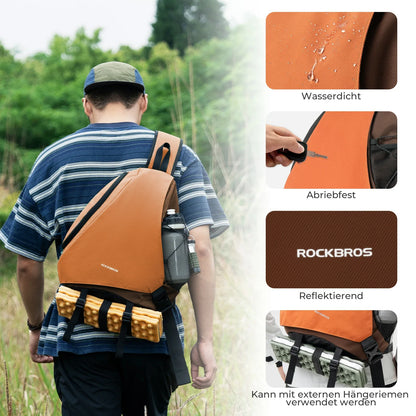 ROCKBROS Sling Bag Groß, Sling Rucksack mit Magnetverschluss, Crossbody-Tasche