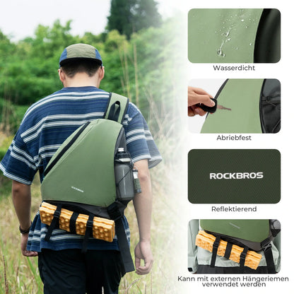 ROCKBROS Sling Bag Groß, Sling Rucksack mit Magnetverschluss, Crossbody-Tasche