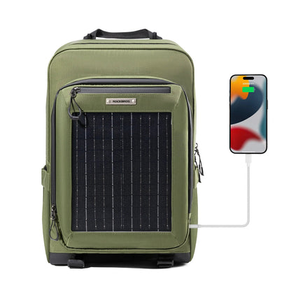 ROCKBROS Solarrucksack Solar Rucksack 20L mit Flexiblem Abnehmbarem 10V 14W