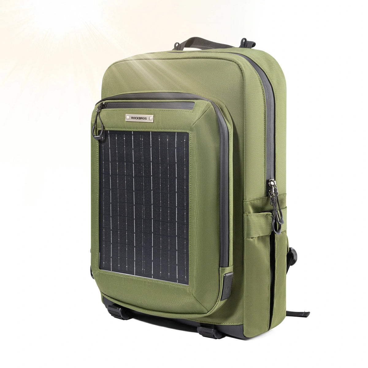 ROCKBROS Solarrucksack Solar Rucksack 20L mit Flexiblem Abnehmbarem 10V 14W