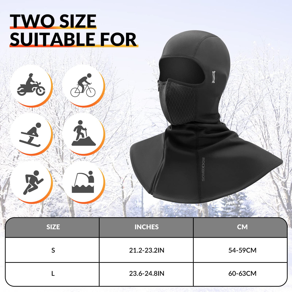 ROCKBROS Sturmhaube Winter Balaclava  54-63cm