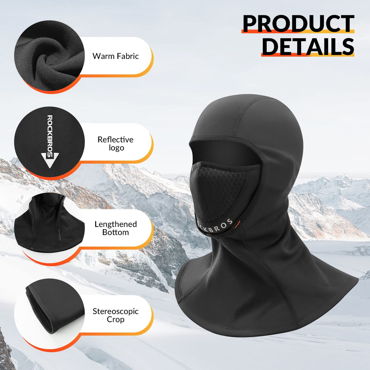ROCKBROS Sturmhaube Winter Balaclava  54-63cm