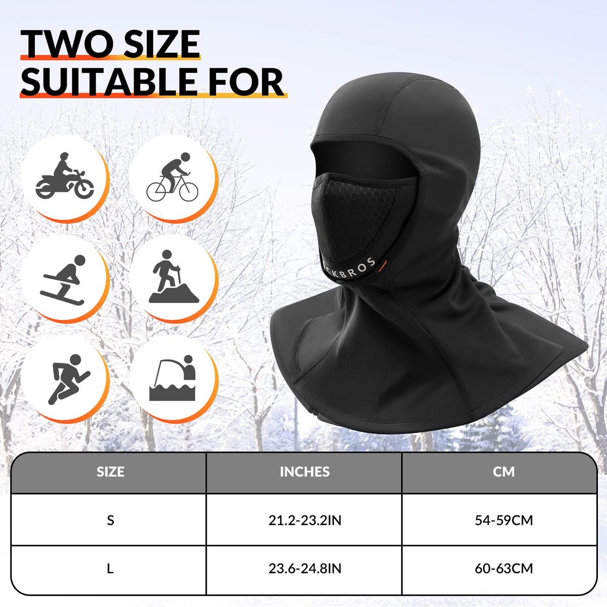 ROCKBROS Sturmhaube Winter Balaclava  54-63cm