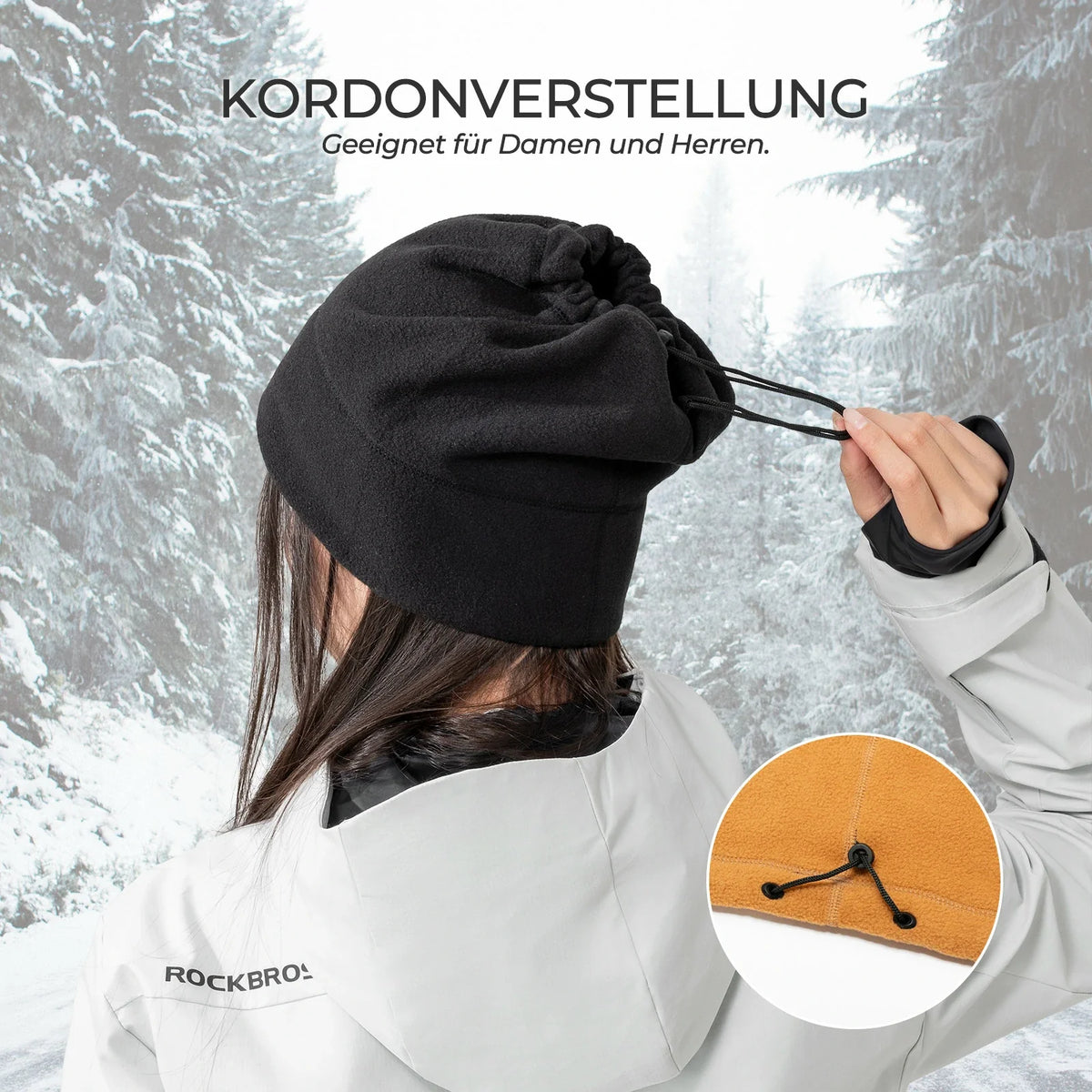 ROCKBROS Winter Schlauchschal Fleece Halswärmer, Winddichtes Multifunktionstuch