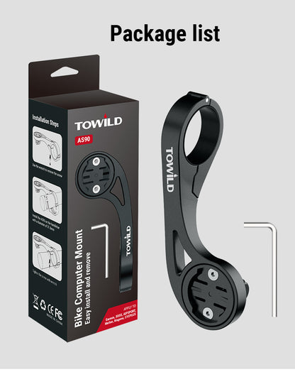 TOWILD AS90 Bicycle Handlebar Flashlight Mount Extension Bracket for Bike Computer Light and GoPro GARMIN XOSS iGPSport