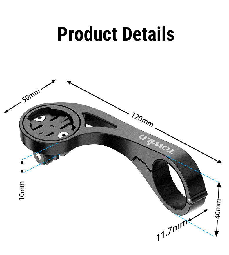 TOWILD AS90 Bicycle Handlebar Flashlight Mount Extension Bracket for Bike Computer Light and GoPro GARMIN XOSS iGPSport