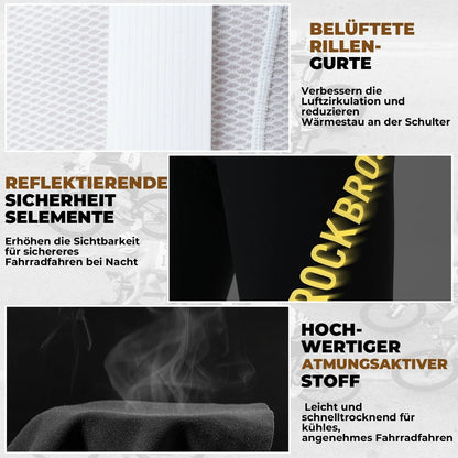 ROCKBROS Trägerhose Fahrradhose Herren Gepolstert, Atmungsaktive Schnelltrocknend