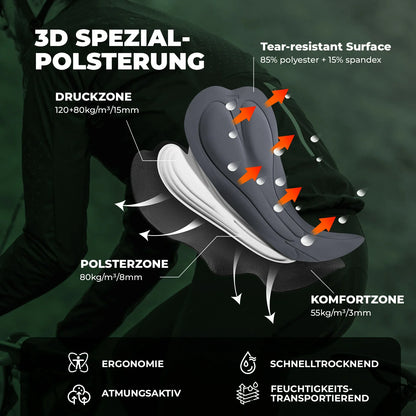 ROCKBROS Trägerhose Fahrradhose Herren Gepolstert, Atmungsaktive Schnelltrocknend
