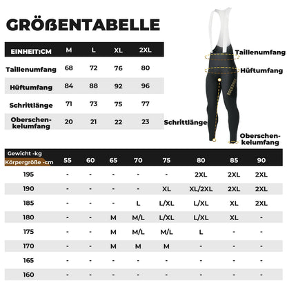 ROCKBROS Trägerhose Fahrradhose Herren Gepolstert, Atmungsaktive Schnelltrocknend