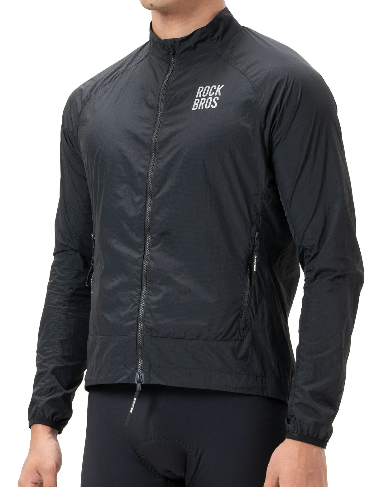 ROCKBROS Winddichte Fahrradjacke, Leichte Atmungsaktive Schnelltrocknende Windbreaker, Faltbare