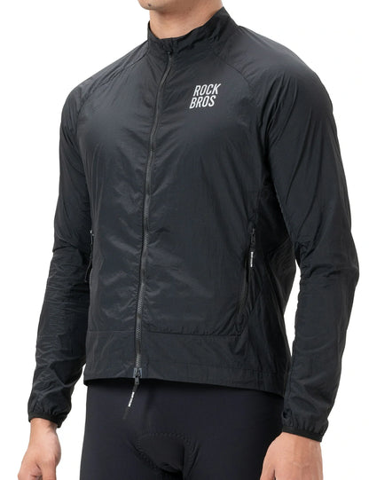 ROCKBROS Winddichte Fahrradjacke, Leichte Atmungsaktive Schnelltrocknende Windbreaker, Faltbare