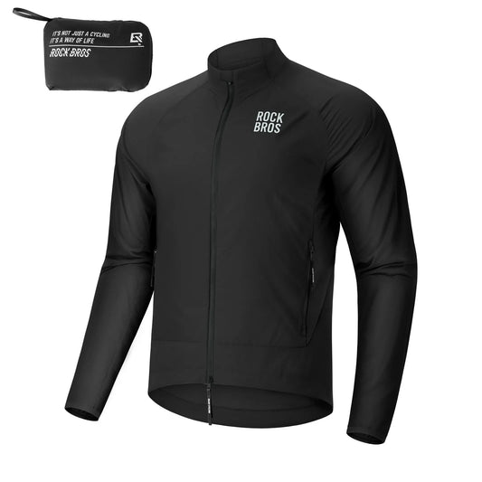 ROCKBROS Winddichte Fahrradjacke, Leichte Atmungsaktive Schnelltrocknende Windbreaker, Faltbare