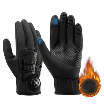 ROCKBROS Winter Fahrradhandschuhe Touchscreen - Thermogefüttert & Reflex