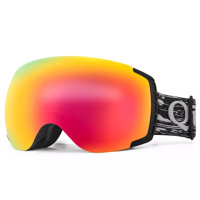 Qunature ski goggles, snowboard goggles, anti-fog UV400 women/men for glasses wearers