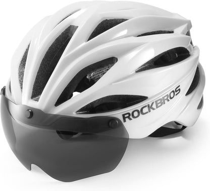 ROCKBROS Adult Bicycle Helmet with Visor Magnetic Removable Breathable –
