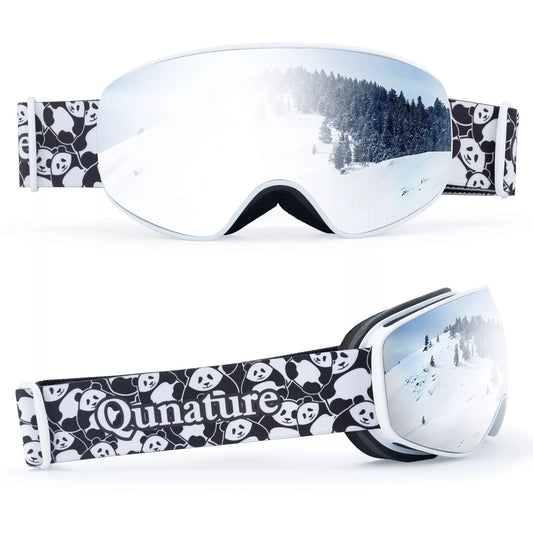 Qunature ski goggles, snowboard goggles for children and adults who wear glasses, anti-fog