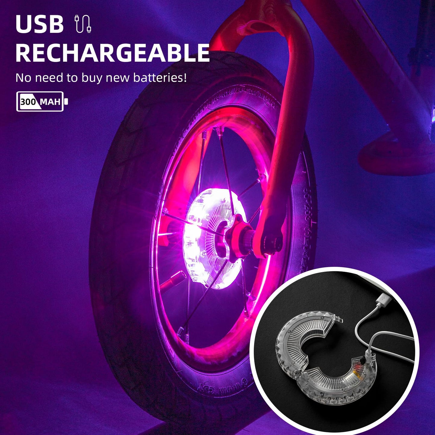 LED wheel light – Not for use on public roads. ROCKBROS