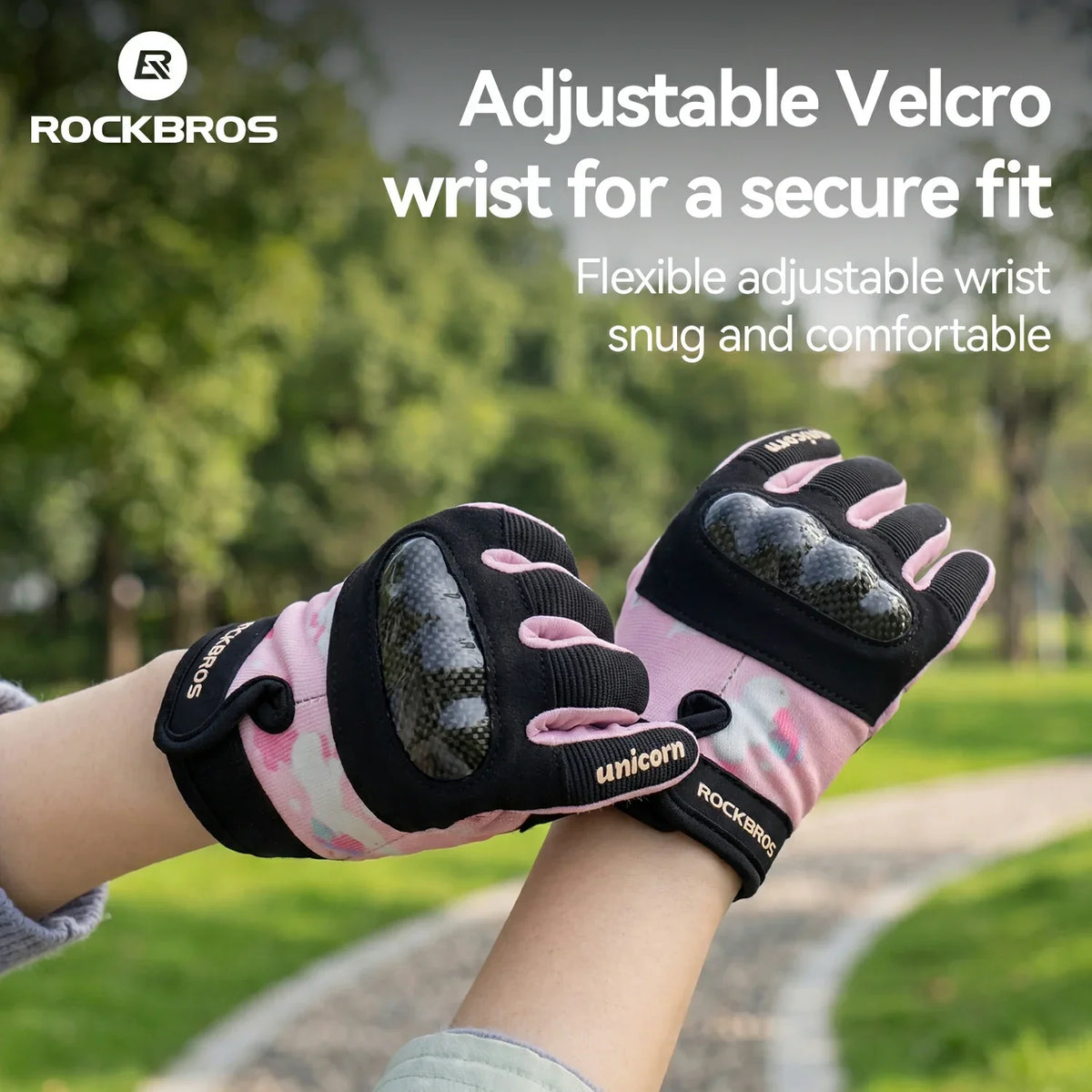 ROCKBROS Kinder Fahrradhandschuhe Ganzfinger mit Hard Shell Schutz