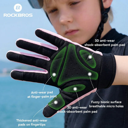 ROCKBROS Kinder Fahrradhandschuhe Ganzfinger mit Hard Shell Schutz