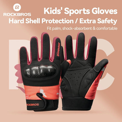 ROCKBROS Kinder Fahrradhandschuhe Ganzfinger mit Hard Shell Schutz
