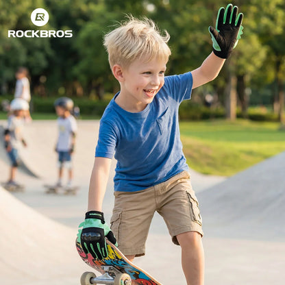 ROCKBROS Kinder Fahrradhandschuhe Ganzfinger mit Hard Shell Schutz