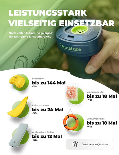 Electric air pump 2 in 1, inflating and deflating, 2000 mAh rechargeable battery Quantum