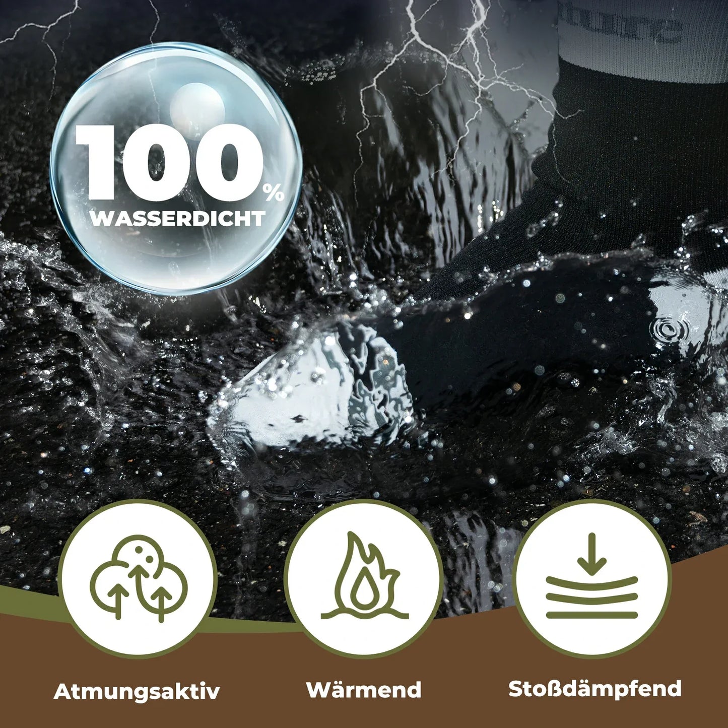 Waterproof cycling socks, breathable, unisex, Quantature