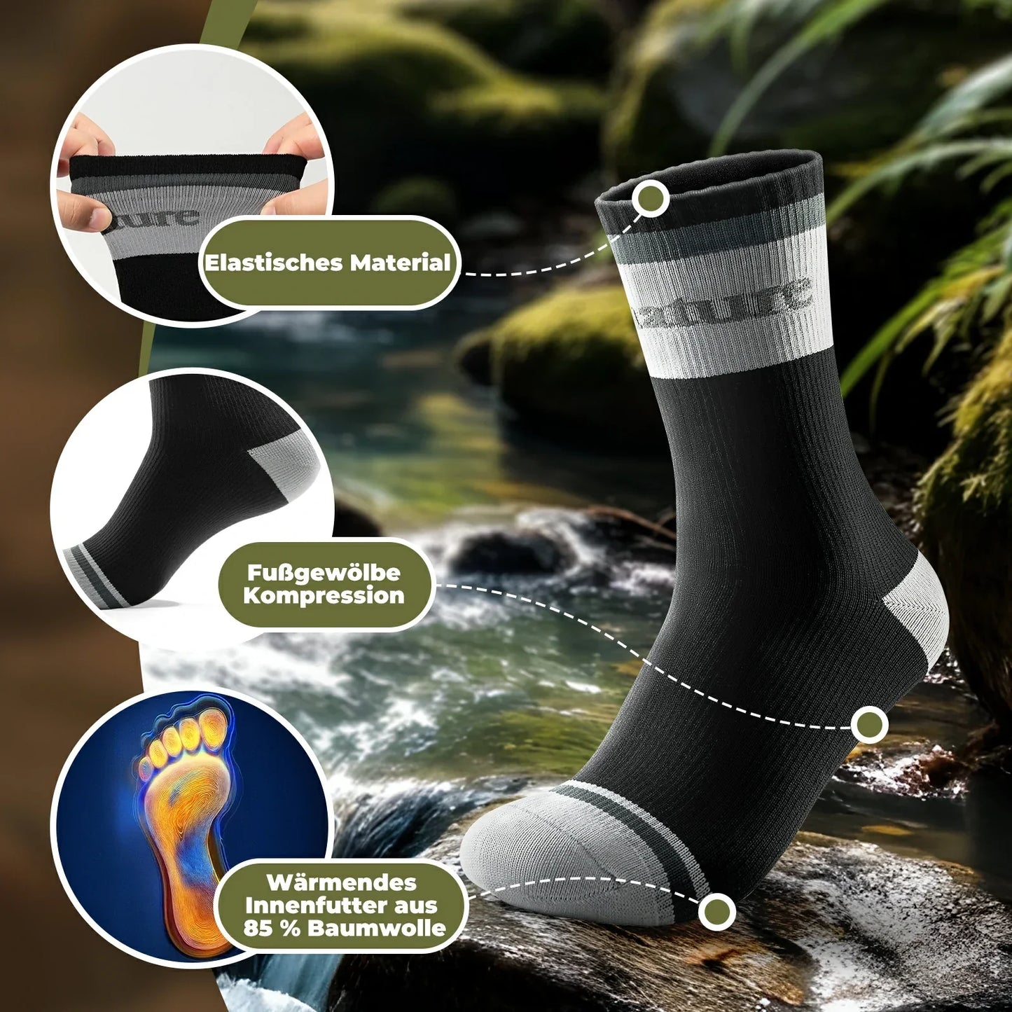 Waterproof cycling socks, breathable, unisex, Quantature
