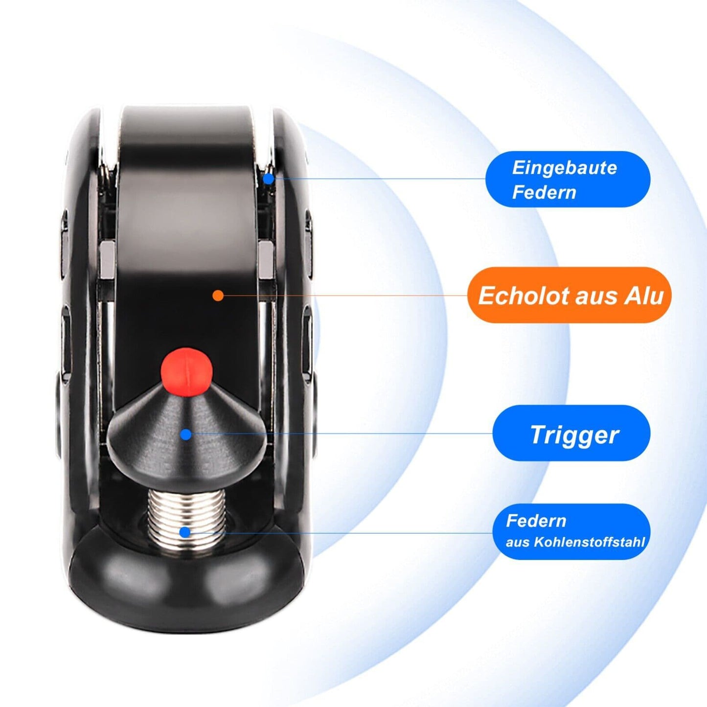 100dB Hidden Bicycle Bell, Rainproof and Rustproof, ROCKBROS