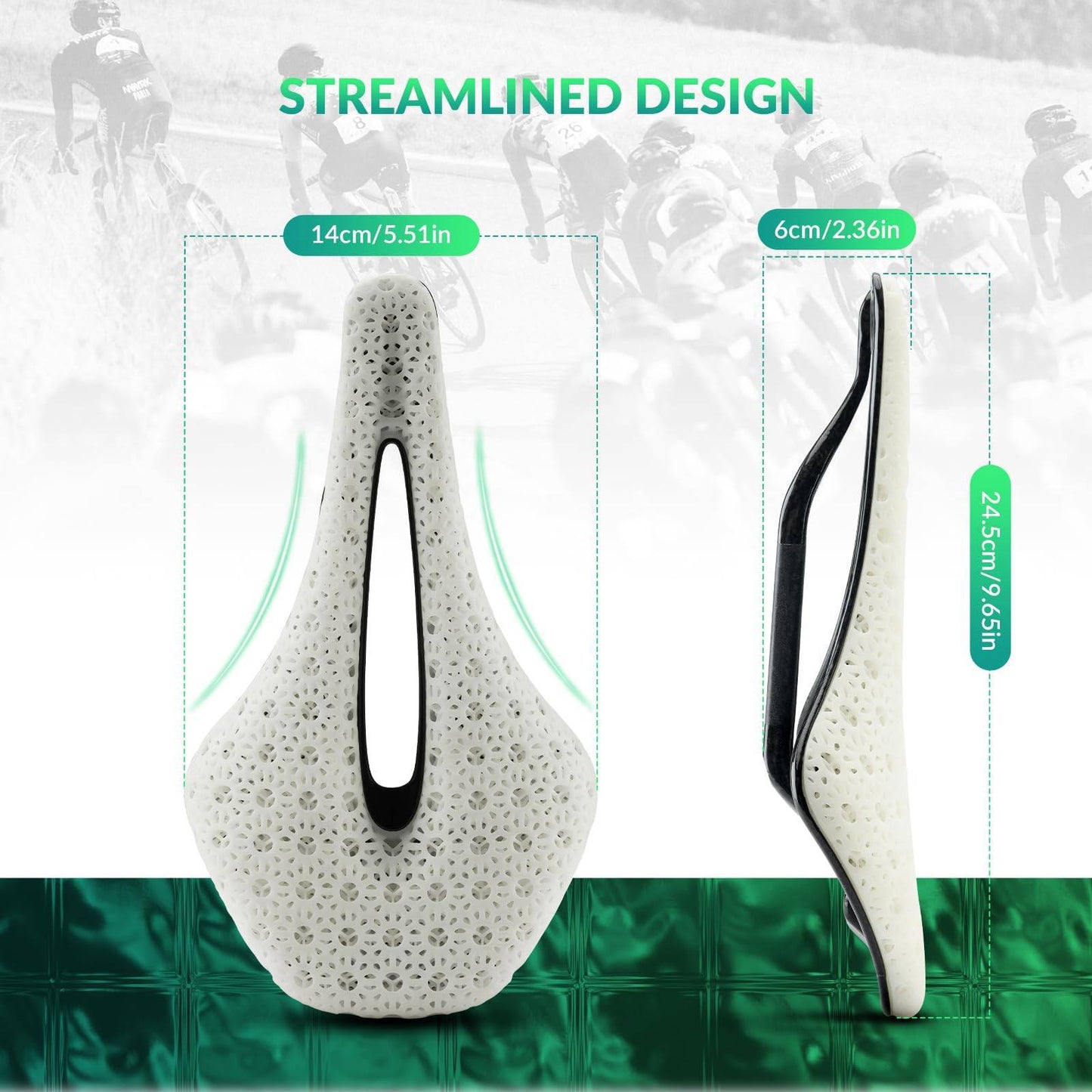 3D Printed Carbon Road Bike Saddle, Ultralight, Shock-Absorbing, Ergonomic, ROCKBROS