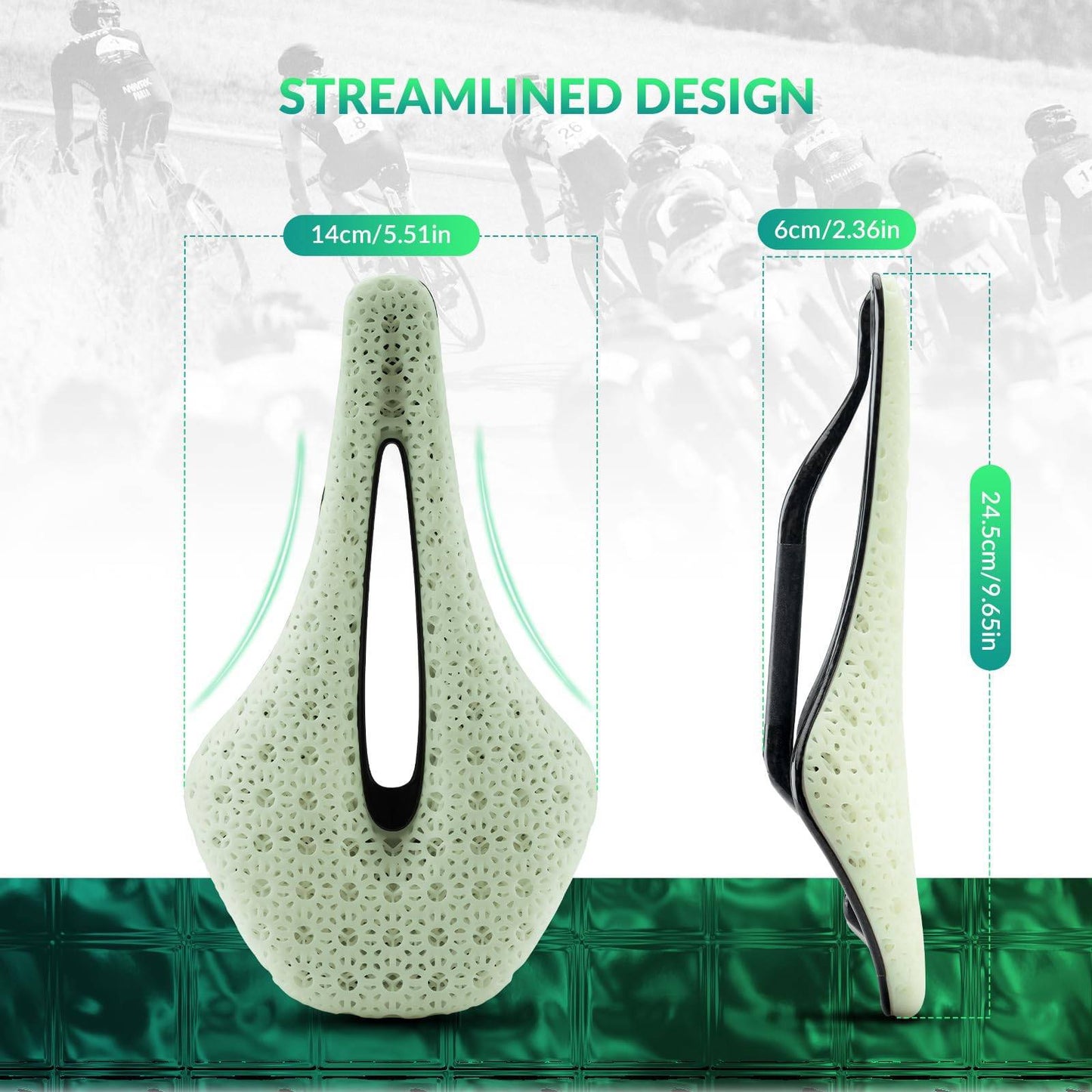 3D Printed Carbon Road Bike Saddle, Ultralight, Shock-Absorbing, Ergonomic, ROCKBROS