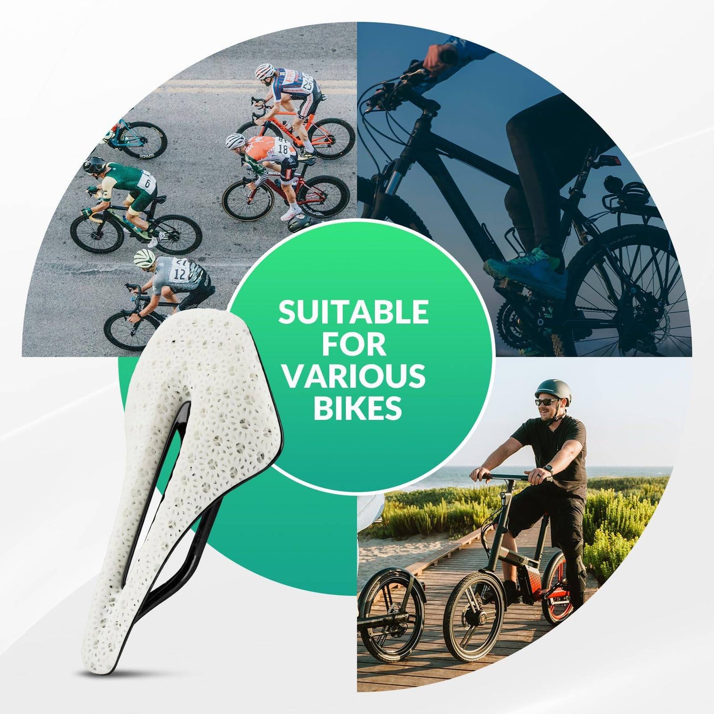 3D Printed Carbon Road Bike Saddle, Ultralight, Shock-Absorbing, Ergonomic, ROCKBROS