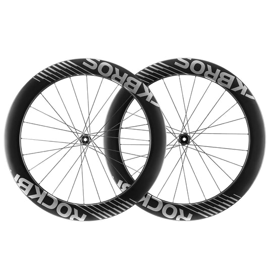 700C Carbon Wheelset 65mm Disc Brake Thru Axle Wheel Set for Road Bike ROCKBROS