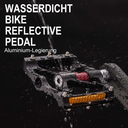 Aluminum bicycle pedals 9/16 inch with two PVC reflectors ROCKBROS