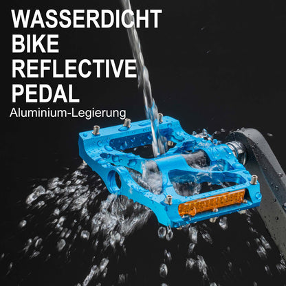 Aluminum bicycle pedals 9/16 inch with two PVC reflectors ROCKBROS