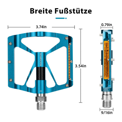 Aluminum bicycle pedals 9/16 inch with two PVC reflectors ROCKBROS