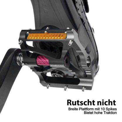 Aluminum bicycle pedals 9/16 inch with two PVC reflectors ROCKBROS