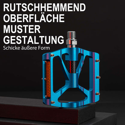 Aluminum bicycle pedals 9/16 inch with two PVC reflectors ROCKBROS