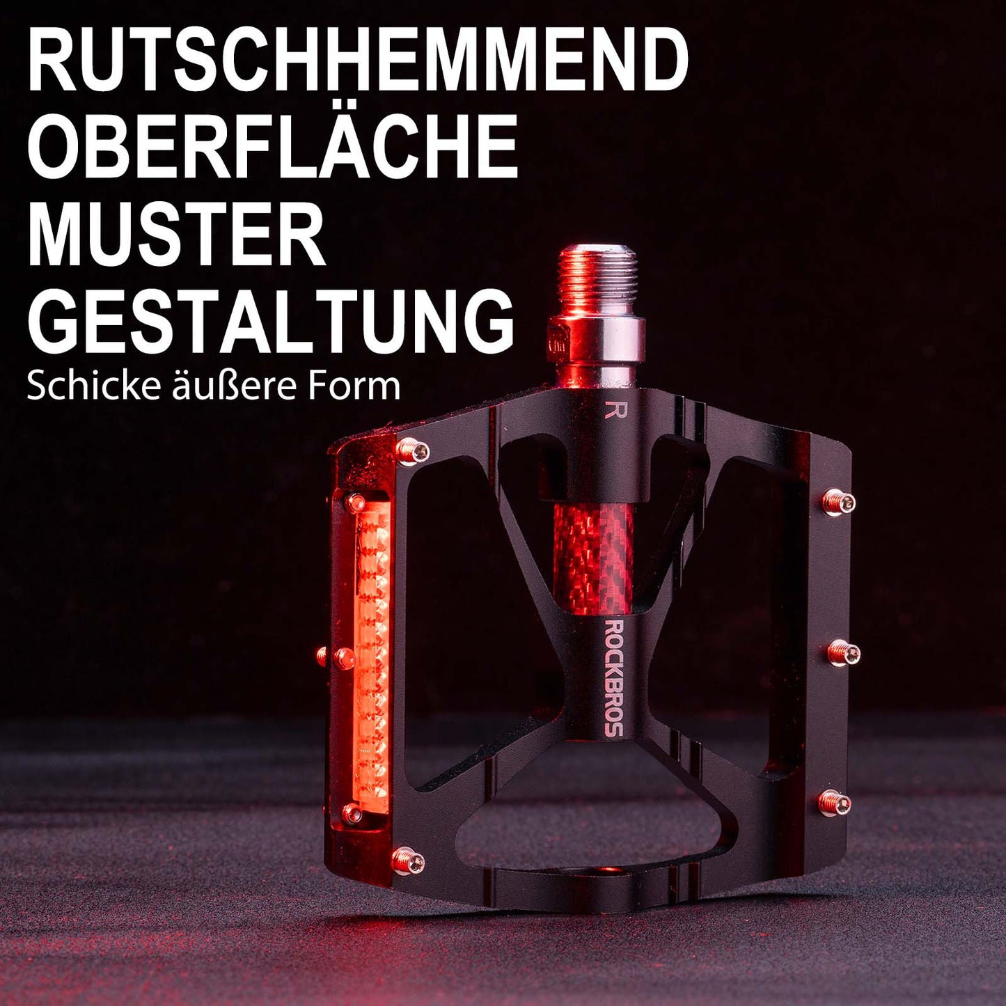 Aluminum bicycle pedals 9/16 inch with two PVC reflectors ROCKBROS